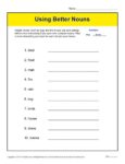 Using Better Nouns - 5th Grade through 7th Grade Worksheet