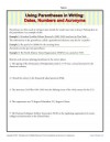 Writing Practice Worksheet - Using Parentheses in Writing Dates, Numbers and Acronymns