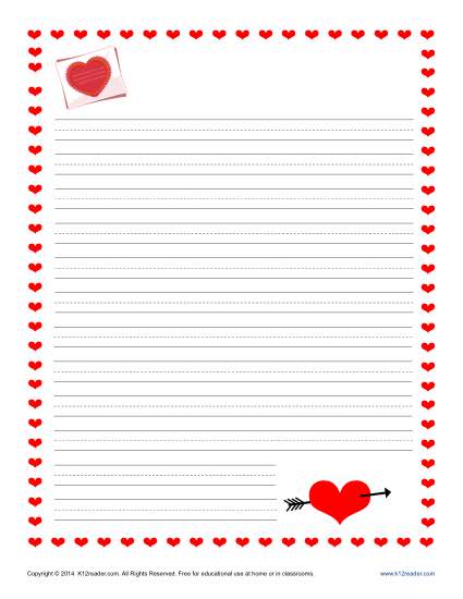 Valentine's Day Writing Paper for Kids
