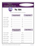 Verb Conjugation Worksheet - To Sit