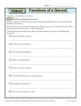 Verbals Worksheet Activity - Functions of a Gerund
