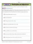 Verbal Worksheet Activity - Verbals, Participles as Adjectives