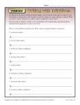 Verbals Worksheet Activity - Writing with Infinitives