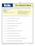Practicing Verbs Worksheet - The Indicative Mood