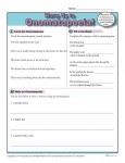 Printable Onomatopoeia Warm Up Activity for Class or Home