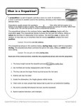What is a Preposition? Free, Printable Worksheet Practice Activity