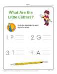 Preschool Letter Worksheets - What are the Little Letters?
