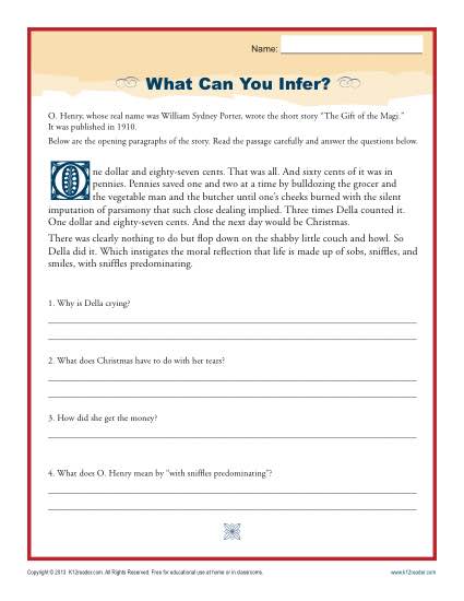 Drawing a Conclusion Printable Worksheet Activity to Improve Reading Comprehension