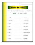 Prefix Worksheet Activity - What's the Prefix?