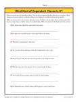Dependent Clause Worksheet