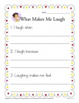 Kindergarten Writing Prompt - What Makes me Laugh?