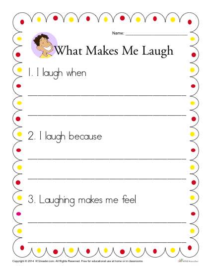 Kindergarten Writing Prompt - What Makes me Laugh?