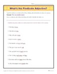 What's the Predicate Adjective? | Printable Grammar Worksheets