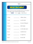 Suffix Worksheet - What's the Suffix?