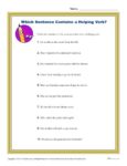 Which Sentence Contains a Helping Verb? Printable Worksheet