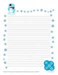 Winter Themed Lined Paper for Kids