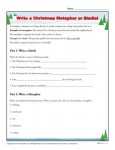 Free, printable Christmas Worksheet - Write a Metaphor or Simile