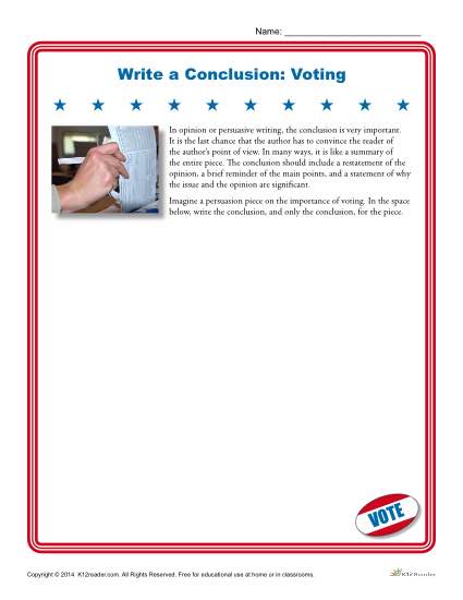 Write a Conclusion Writing Activity - Voting