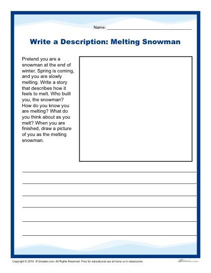 Write a Description - Melting Snowman