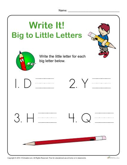 Preschool Letter Worksheets - Write it! Big to Little Letters
