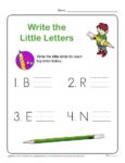 Preschool Letter Worksheets - Write the Little Letters for each Big Letter