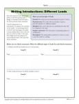 How to Write an Introduction Worksheet Activity: Different Leads