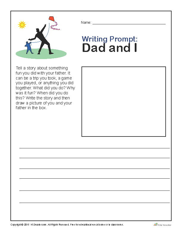 Printable Father's Day Writing Prompt - Dad and I