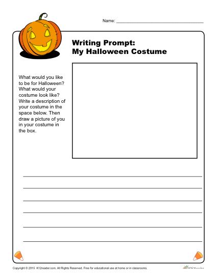 My Halloween Costume Writing Prompt