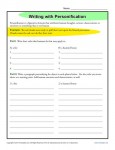 Writing Worksheet Activity - Personification