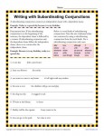 Writing Worksheet - Subordinating Conjunctions
